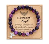 Mrltau Bracciale Angelo Custode Pietra Ametista Viola Regalo Ragazze 9-13 Anni