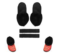 Mrltau Inserto in pelliccia per zoccoli Crocs, solette calde da donna, 240 mm per 40-41, solette da donna invernali, solette da donna, fodera per crocs (nero), Nero , L