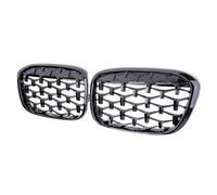 MRNQCB Griglia Paraurti Anteriore per B&MW X1 F48 F49 2016-2019 Griglia Anteriore A Forma di Diamante per Auto Griglia da Corsa Griglie Nere Lucide Accessori Griglie(Full Black)