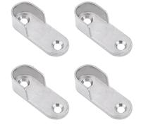 MroMax 0008 - Staffa per tubo ovale, 4 pezzi, per aste da 46 x 16,5 mm, colore: Argento, MRO191114P-0182, 4Pcs 16mm 0008