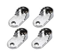 MroMax 0008 - Staffa per tubo ovale, 4 pezzi, per aste da 46 x 16,5 mm, colore: Argento, MRO191114P-0197, 4Pcs 22mm 00170