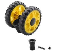 MroMax 1 set di ruote per passeggino da 10,4 cm, ruota girevole da 105 mm x 21 mm, per tubi circolari da 19 mm, ruota girevole in plastica di ricambio per passeggino e passeggino per animali