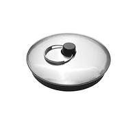 MroMax 1 tappo di scarico in acciaio inox per lavello da 57 mm con anello per vasca da bagno, cucina, bagno, colore argento, nero