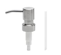MroMax 1 x Dispenser di sapone per lozioni 25 mm moderno acciaio inossidabile 304 pompa per bottiglie, bagno, cucina, mercato, hotel, ristorante, tipo F, colore argento
