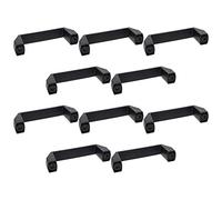 MroMax 10 maniglie in nylon da 11,5 cm, fori centrali da 115 mm, quadrati, lunghezza 138 mm, per bagagli, attrezzature meccaniche, armadietti, maniglie nere