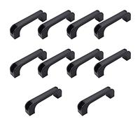 MroMax 10 maniglie in plastica da 12 cm, fori centrali da 120 mm, quadrati, lunghezza 138 mm, per bagagli, attrezzature meccaniche, armadietti, maniglie nere