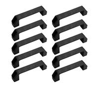 MroMax 10 maniglie in plastica da 15 cm, fori centrali da 150 mm, lunghezza 165 mm, per bagagli, attrezzature meccaniche, armadietti, maniglie nere