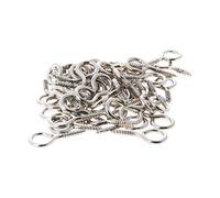 MroMax 100 viti autofilettanti da 2,2 cm, color argento, placcati in rame, ganci da soffitto, ganci per tazze, ganci per piante, ganci a occhiello per casa, ufficio e posto di lavoro