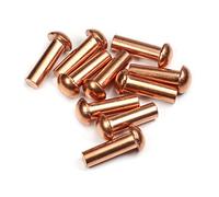 MroMax 10Pcs M8 Testa Rotonda Rame Solido Rivetti Fissaggio 0,8 cm Diametro x 2,5 cm Lunghezza per Applicazioni Elettriche Finitura Rame Tono Rame