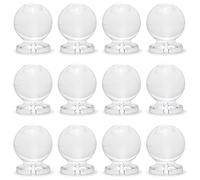 MroMax 12 mini pomelli rotondi in acrilico, diametro 16 mm, pomelli trasparenti lucidi per gioielli, scatole regalo e scatole per il trucco