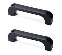 MroMax 2 maniglie in plastica a cupola, centrali forate, 130 mm, quadrate, lunghezza 148 mm, per bagagli, apparecchiature meccaniche, armadietto, colore nero