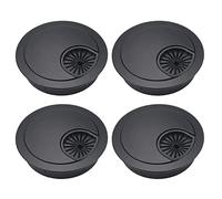 MroMax 2 "Passacavo da scrivania in lega di zinco, 51 mm, cavo di copertura per fori per cavi da scrivania, organizzare fili organizer per casa, ufficio, scrivania, cavo nero, 4 pezzi