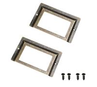 MroMax 2 pezzi cornice per etichette in metallo, 80 x 51 mm bronzo antico porta carte con viti per ufficio biblioteca mobili schedari cassetto armadietto