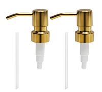 MroMax 2 Pezzi Dispenser per Sapone e Lozione 25 mm, Pompe Moderne in Acciaio Inox 304, Sostituzione per Bottiglie per la Tua Casa, Bagno, Cucina, Hotel, Ristorante, Oro