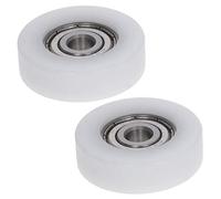 MroMax 2 Pz 6 x 30 x 9 mm Rullo folle cuscinetto puleggia trasportatore scorrevole Nylon Ruota per mobili, accessori hardware, porta mobile (bianco)