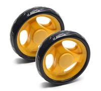 MroMax 2 Ruote per Passeggino 110 mm x 18 mm - Ruota Singola in Plastica, Ricambio per Animali Domestici - Nero, Giallo e Rosso