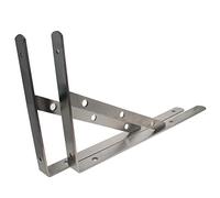 MroMax 2 staffe angolari 350 x 210 mm in acciaio inox massiccio, supporto per mensole, supporto angolare per ufficio, casa, giardino, tonalità argento