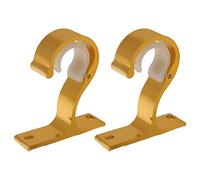 MroMax 2 staffe per asta per tende, in lega di alluminio dorata, supporto singolo per asta da 2,5 cm, con viti di installazione