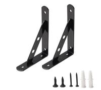 MroMax 2 staffe per mensole da 15 x 2,5 cm (lunghezza x larghezza). Staffe per scaffalature angolari in acciaio al carbonio per impieghi gravosi