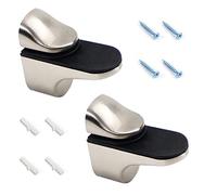 MroMax 2 staffe per mensole in vetro da 5,5 x 2,4 x 5,5 cm (lunghezza x larghezza x altezza), regolabili, in lega di zinco, adatte per mensole in legno o vetro da 3-20 mm