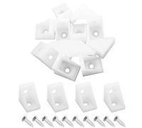 MroMax 20 pezzi staffe angolari in plastica bianche a L, 2,01 x 2,01 x 1,50 cm (lunghezza x larghezza x altezza), staffe ad angolo retto, ideali per supportare/rinforzare mensole leggere, progetti fai