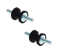 MroMax 20 x 20 mm doppio lato supporti in gomma, isolatori di vibrazione, ammortizzatore con borchie M6 x 18 mm, 2 pezzi