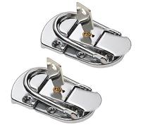 MroMax 2PCS Metallo di Piccole Dimensioni Valigia Serratura Hasp 6,7 "x 3,4 " Cattura Fermo con Chiavi Tono Argento
