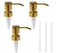 MroMax 3 dispenser di sapone e lozioni in acciaio inox 304, pompa di ricambio per 28/400 bottiglie, testa della pompa per lozione da bagno, color oro champagne