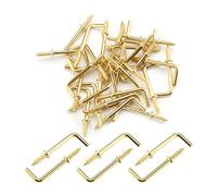 MroMax 30 ganci a vite in oro da 7/8 "Ganci a forma di L in acciaio al carbonio 1 forma ganci ad angolo retto placcati in ottone 7 ganci a vite autofilettanti per casa sul posto di lavoro ufficio