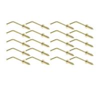 MroMax 30 ganci ad angolo retto a 7 viti da 3/4", lunghezza totale 3,2 cm, in acciaio al carbonio placcato rame, viti autofilettanti a forma di L, 32 x 10 mm (lunghezza x larghezza), per casa, posto