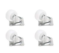 MroMax 4 ruote girevoli da 1 pollice diametro ruota in plastica PP 360 gradi 29 mm x 24 mm piastra superiore montata ruota 25 mm per tavolo sedia materie prime mensola tono bianco senza freno