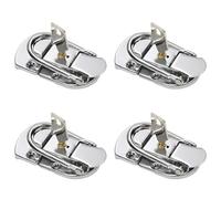 MroMax 4 serrature per valigie, 6,7 x 3,4 cm (lunghezza x larghezza), moderne chiusure in ferro argentato, con chiavi e viti, per valigie, scatole, valigie, valigette