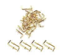 MroMax 40 ganci autofilettanti a forma di L in acciaio al carbonio placcato rame da 25 x 10 mm (lunghezza x larghezza), per casa, lavoro, ufficio, colore giallo, 40 pezzi