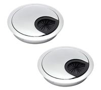 MroMax 5,8 cm Passacavo da scrivania in lega di zinco 58 mm per cavo di copertura per cavi da scrivania Organizzatore per casa, ufficio, scrivania cavo perla argento 2 pezzi