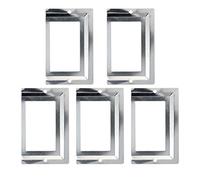 MroMax 5 pezzi cornice per etichette in metallo, 80 x 51 mm argento porta carte con viti per ufficio biblioteca mobili schedari cassetto armadietto