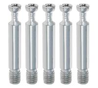 MroMax, 5 pezzi di raccordi per mobili, 6 x 40 mm, bulloni filettati, viti per armadietti, cassettiere e armadi, pannelli di collegamento, color argento