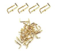 MroMax 50 ganci ad angolo retto a vite a 7 a forma di 7 pezzi, lunghezza totale 1 viti autofilettanti in acciaio al carbonio placcato rame, gancio a forma di L, 25 x 10 mm (lunghezza x larghezza)