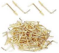 MroMax 50 ganci ad angolo retto con vite a 7 a forma di 7 pezzi, lunghezza totale 5,3 cm, in acciaio al carbonio placcato rame, viti autofilettanti a forma di L, 53 x 17 mm (lunghezza x larghezza x