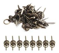 MroMax 50 pezzi di fissaggio in metallo Brad Mini Pull Ring Handle fai da te artigianato decorazione per scatola di gioielli decorativa cassettiera cassetto armadio o piccoli diari bronzo