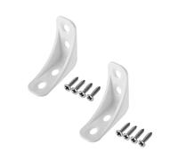 MroMax 50 Pezzi Staffe Angolari in Plastica Bianche a L, 3,9 x 3,9 x 1,6 cm (LxLxA) Staffa ad Angolo Retto a 4 Fori, Ideale per Supportare/Rinforzare Mensole Leggere, Progetti Fai da Te e Assemblaggio