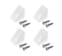 MroMax 50 staffe angolari in plastica bianca a L, staffe angolari per armadi, mobili, 2 x 2 x 1,5 cm (lunghezza x larghezza x altezza), per cassetti e finestre di casa