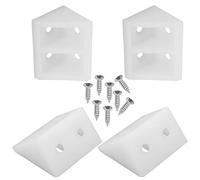 MroMax 50 staffe angolari in plastica, colore bianco, per mensole, armadi, mobili, 3,3 x 1,9 x 1,9 cm (lunghezza x larghezza x altezza)