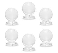 MroMax 6 maniglie piccole, pomelli rotondi in acrilico, mini manopole autoadesive, diametro 16 mm, pomelli trasparenti lucidi, decorazione carina per portagioie, custodia regalo e scatola per il
