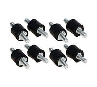 MroMax, 8 supporti in gomma da 8 mm x 8 mm, isolatori a vibrazione, ammortizzatore con borchie M3 x 8 mm, 8 pezzi