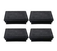 MroMax 80 mm x 80 mm (8 cm) tappi per tubi di plastica quadrati per corrimano, scale, Newel Guardrail tubo nero, 4 pezzi