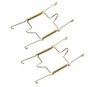 MroMax Appendino per piatti da 20,3 cm, in acciaio inox, invisibili, ganci da parete per pareti, compatibili con piatti decorativi, ganci per piatti, colore oro, 2 pezzi