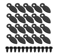 MroMax Bottone girevole per cornice, 1,9 cm, in plastica, a forma di goccia, con viti per appendere immagini, foto, disegni e poster, medio nero, 50 pezzi