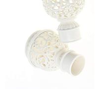 MroMax - Cappellino per tenda in plastica, stile vintage, per asta da 26 a 28 mm, colore: bianco, 4 pezzi