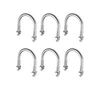 MroMax - Cavallotto a U M842 304 in acciaio inox M8 per tubo diametro 42 mm, 6 pezzi