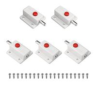 MroMax - Chiavistello a molla per porte e cancelli, in plastica, colore: nero, MRO191028L-0017, Bianco senza coperchio, 5Pcs